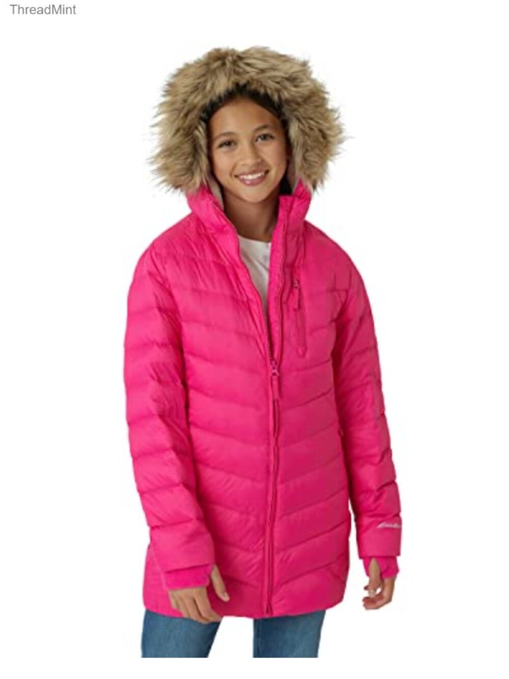 Girls Long Parka Jacket 650 Down Coat Waterproof Winter